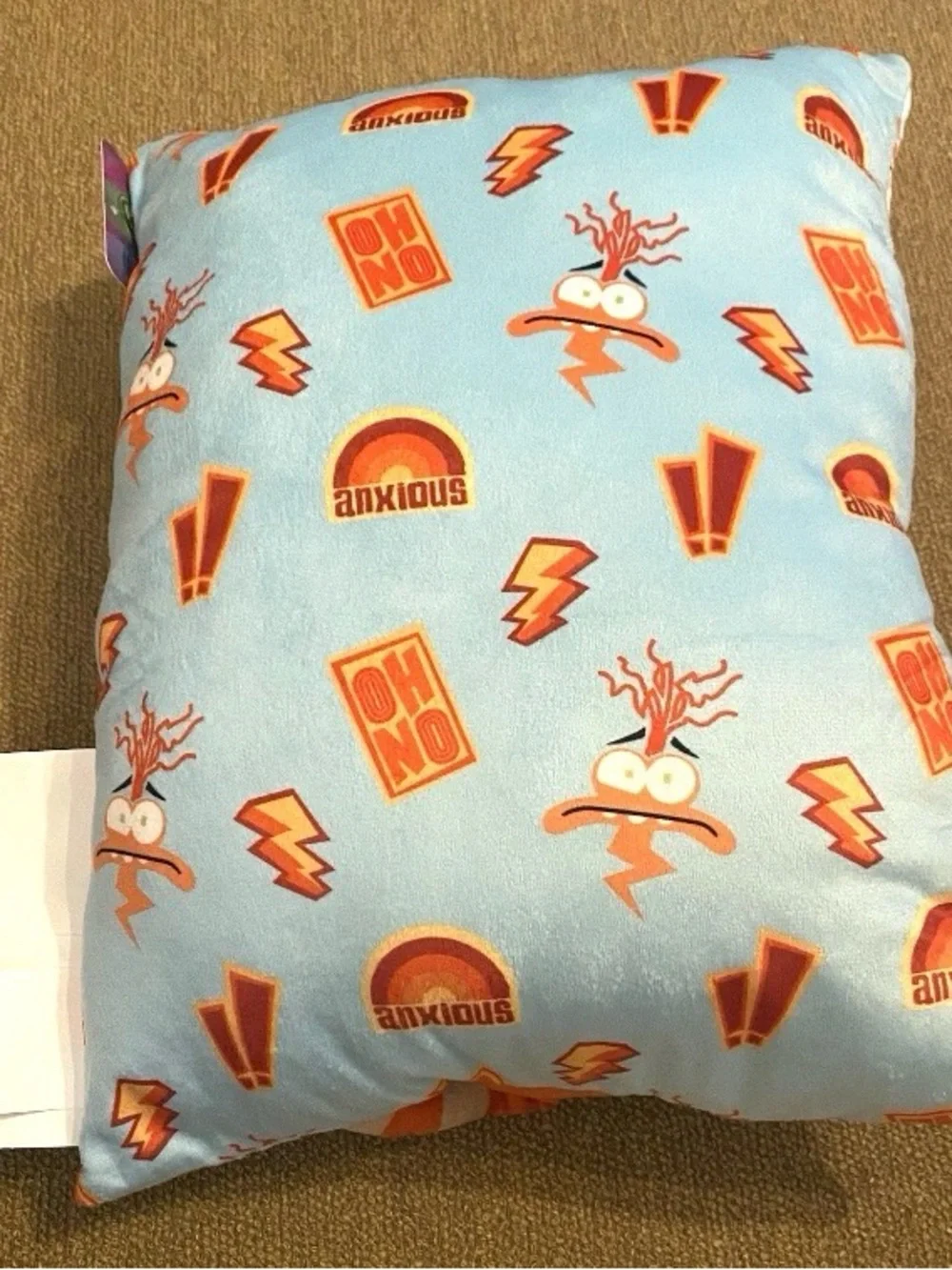 Disney Pixar Inside Out 2 Plush 3D Pillow Anxiety 13 in. x 10 in.